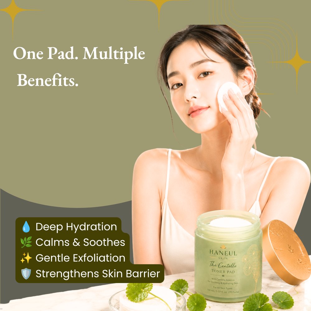 Centella Toner Pad benefits, application shot