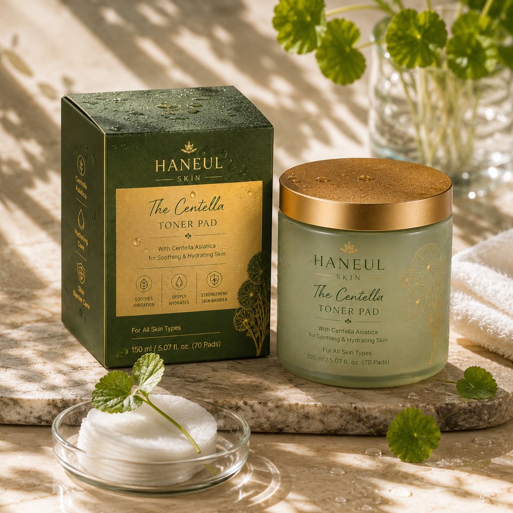 Centella Toner Pad styled packaging shot