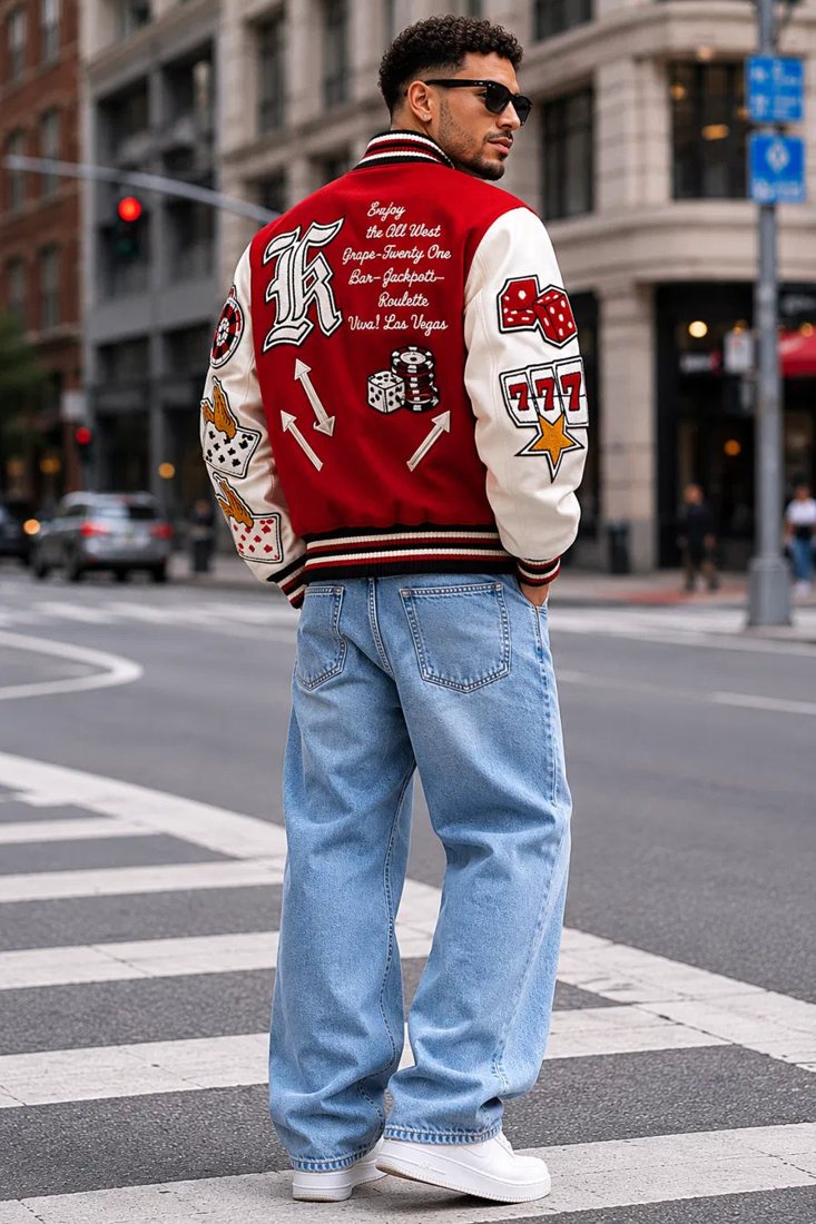 Heritage Varsity jacket, worn back view