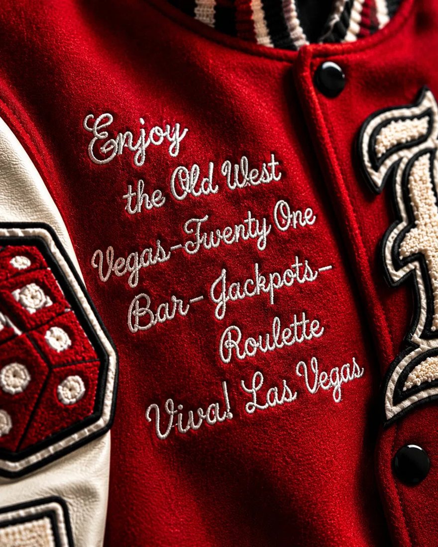 Heritage Varsity jacket, embroidery detail