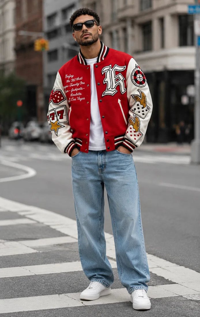 Heritage Varsity jacket, worn front view