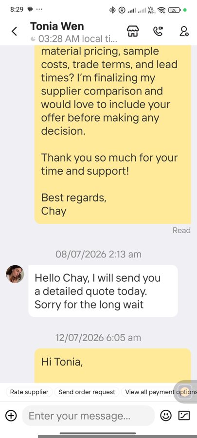 Supplier promises a quote, still nothing arrives